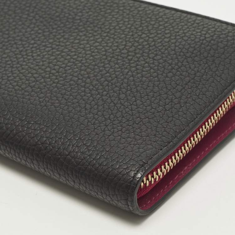 مملوكة مسبقًا Dior Diorissimo Voyageur Black Leather Zip Around Wallet