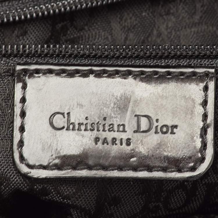 مملوكة مسبقًا Dior Saddle Vintage Black Floral Print Canvas and Patent Leather Shoulder Bag