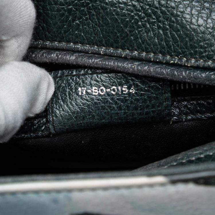 Pre Owned Dior Green Medium Deerskin Floral Print Lady Dior