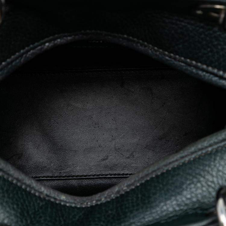 Pre Owned Dior Green Medium Deerskin Floral Print Lady Dior