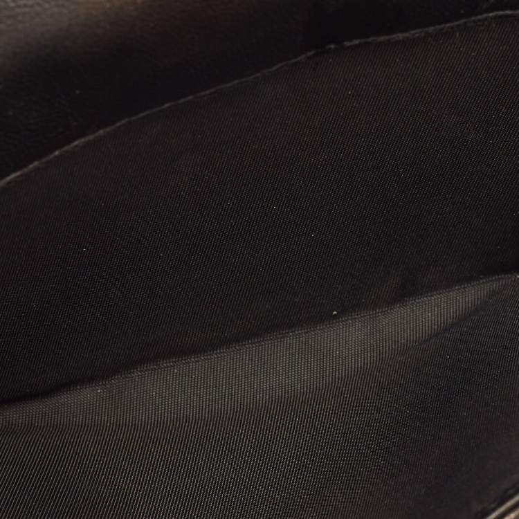 Pre Owned Dior Lady Dior Black Cannage Leather French Wallet