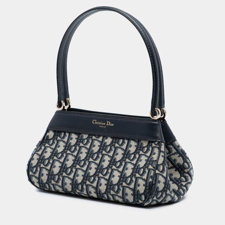 Pre Owned Dior Blue Oblique Canvas Key Shoulder Bag