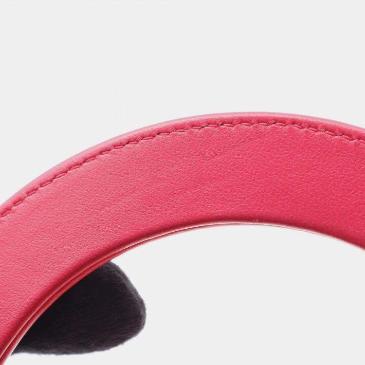 Pre Owned Christian Dior Lady Dior Shoulder Handbag Leather Coral Orange Pink