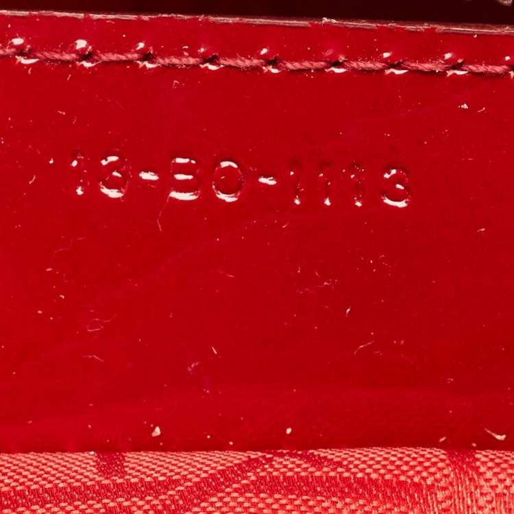 Pre Owned Dior Lady Dior Large Red Cannage Patent Leather Tote