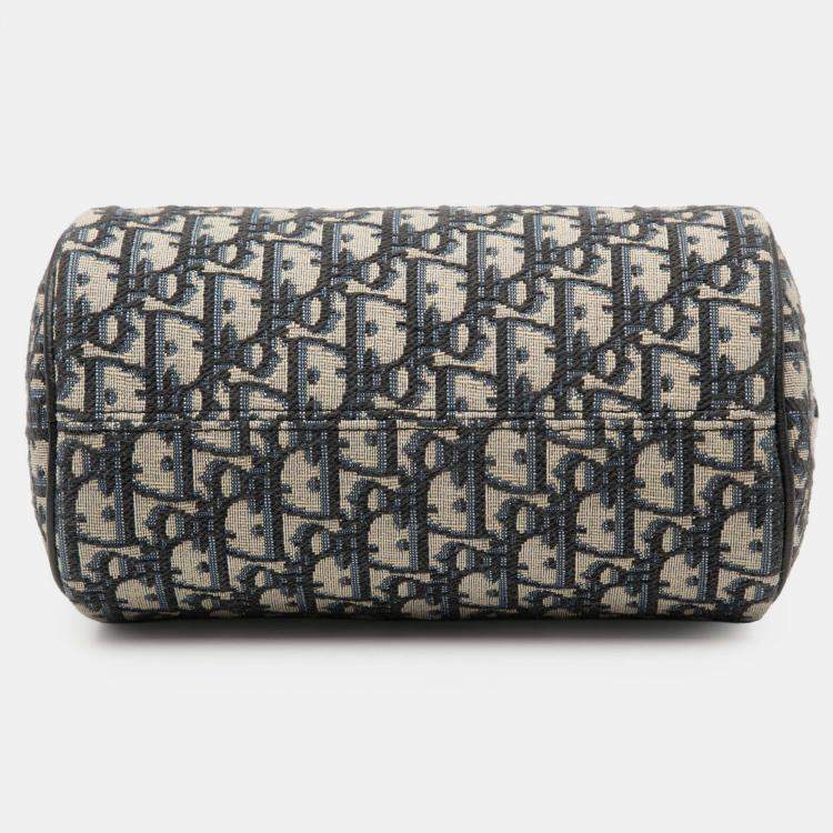 Pre Owned Dior Blue Oblique Canvas Roller Messenger Bag