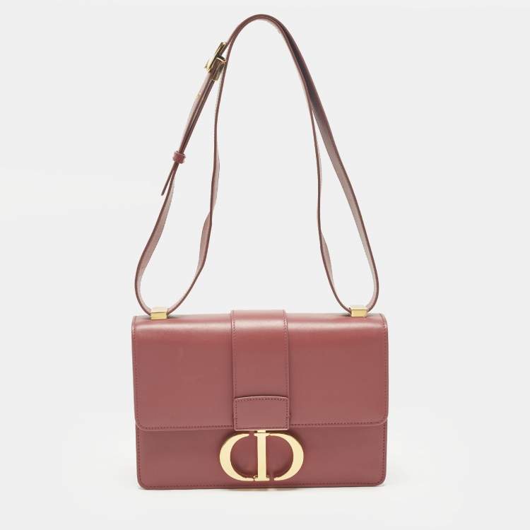 Pre Owned Dior 30 Montaigne Old Rose Leather Shoulder Bag