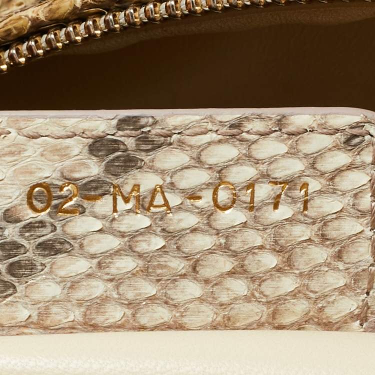 Pre Owned Dior Lady Dior Large Gold Python Tote