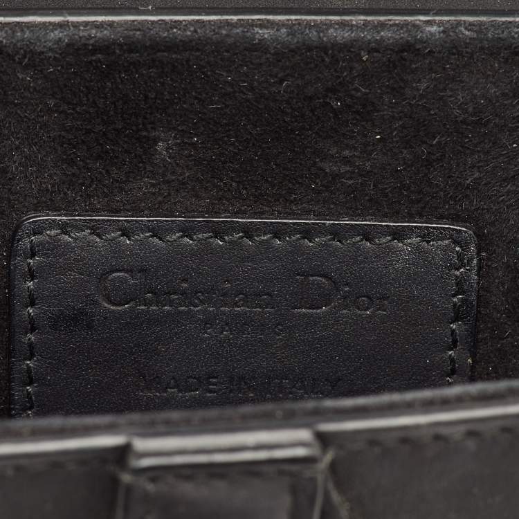 Pre Owned Dior Saddle Mini Ultra-Matte Black Leather Bag