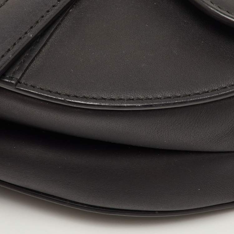 Pre Owned Dior Saddle Mini Ultra-Matte Black Leather Bag