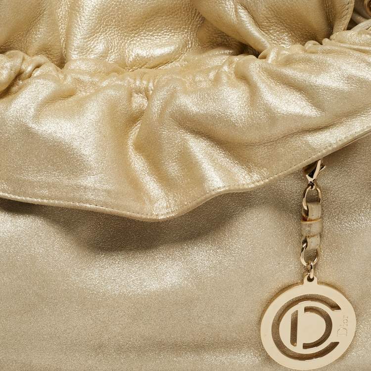 مملوكة مسبقًا Dior Le Trente Gold Shimmer Leather Shoulder Bag
