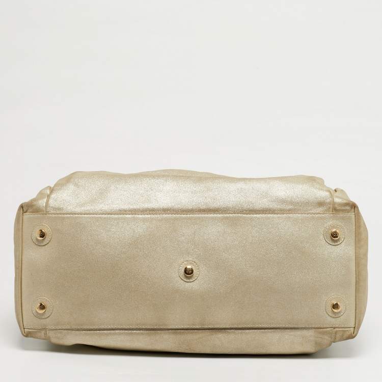 مملوكة مسبقًا Dior Le Trente Gold Shimmer Leather Shoulder Bag