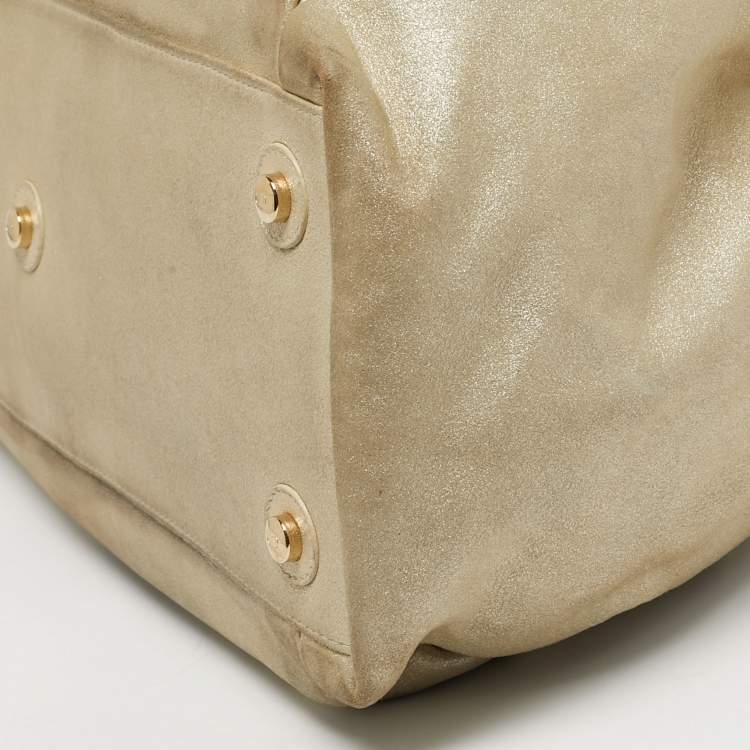 مملوكة مسبقًا Dior Le Trente Gold Shimmer Leather Shoulder Bag