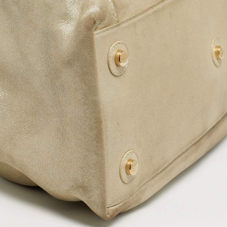 مملوكة مسبقًا Dior Le Trente Gold Shimmer Leather Shoulder Bag