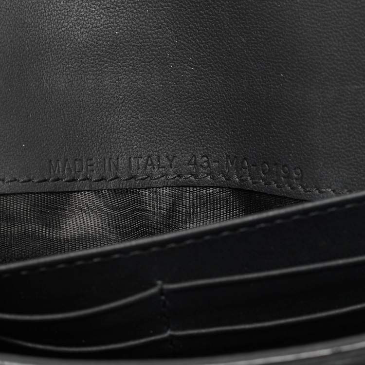 Pre Owned Dior Saddle Black Leather Wallet On Chain