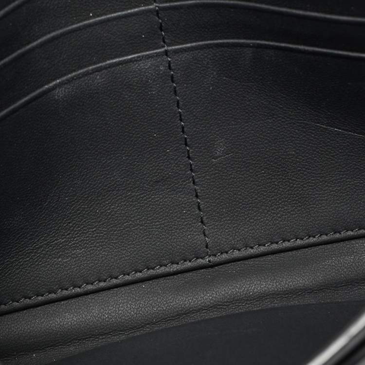 Pre Owned Dior Saddle Black Leather Wallet On Chain