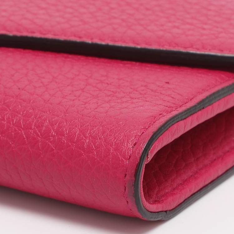Pre Owned Dior Diorissimo Pink Leather Continental Wallet