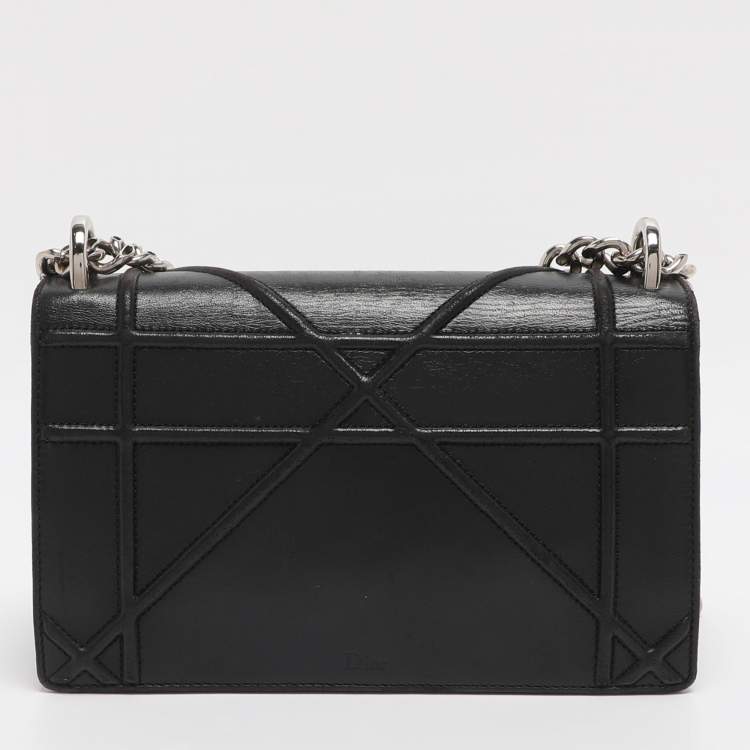 Pre Owned Dior Black Leather Small Diorama Shoulder Bag
