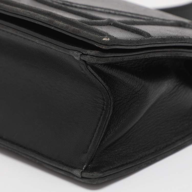 Pre Owned Dior Black Leather Small Diorama Shoulder Bag