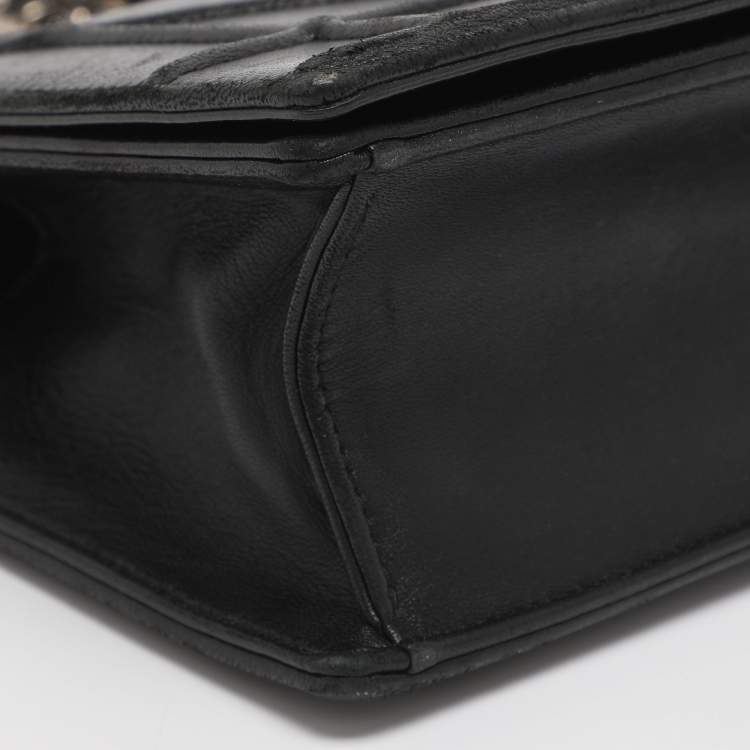 Pre Owned Dior Black Leather Small Diorama Shoulder Bag