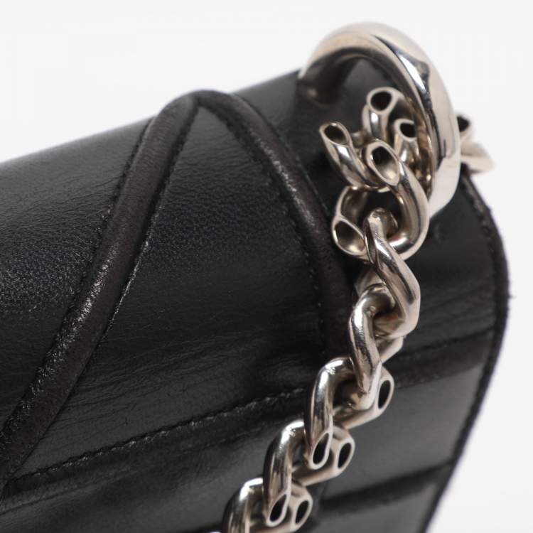 Pre Owned Dior Black Leather Small Diorama Shoulder Bag