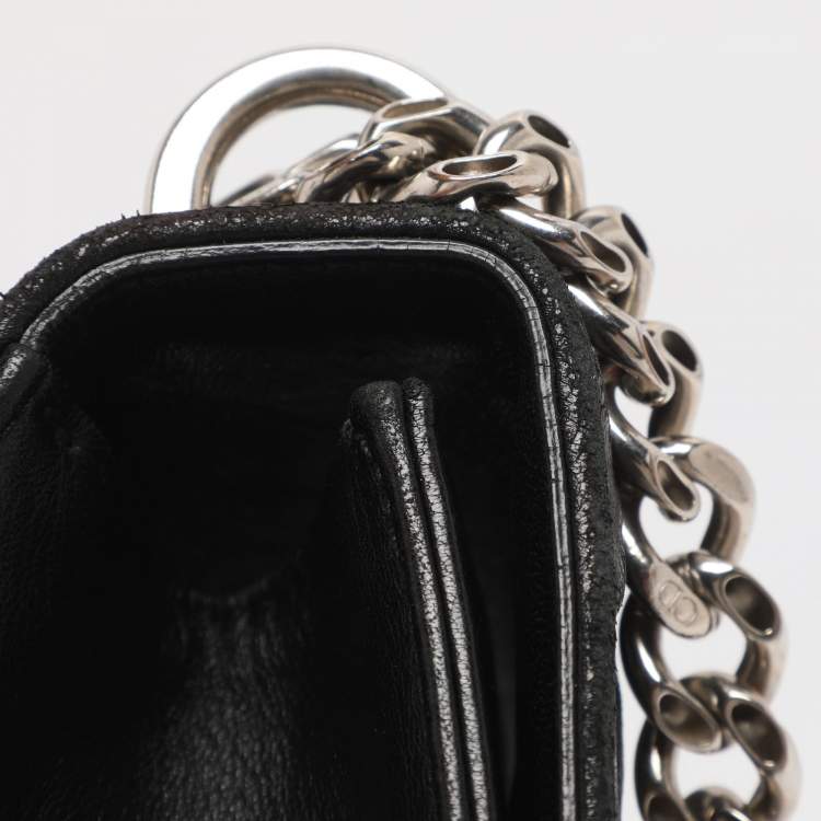 Pre Owned Dior Black Leather Small Diorama Shoulder Bag