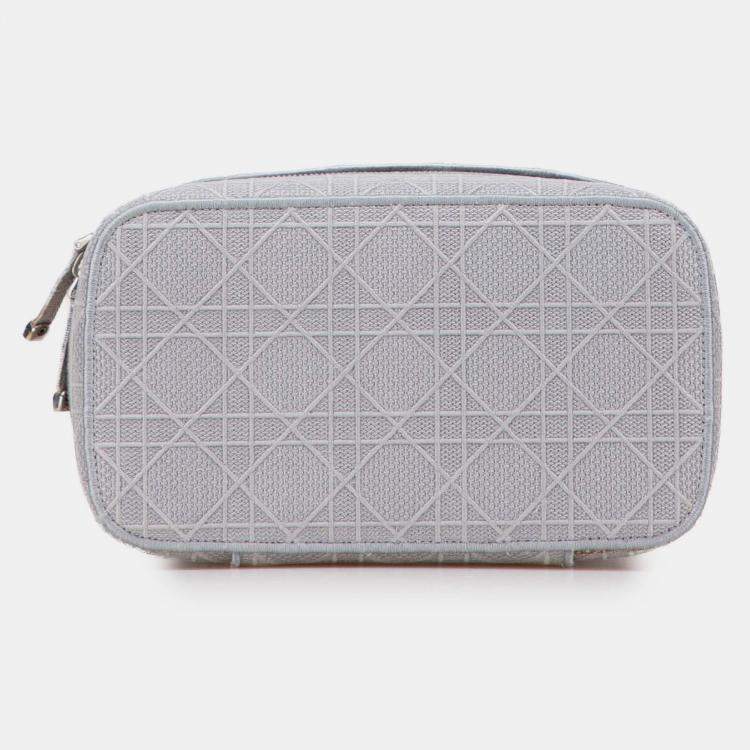 مملوكة مسبقًا Dior Grey Canvas Cannage Diortravel Vanity Case