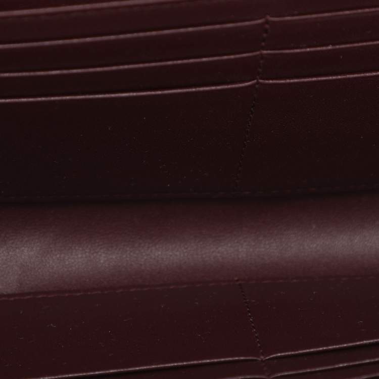 Pre Owned Dior Diorama Burgundy Leather Wallet On Chain