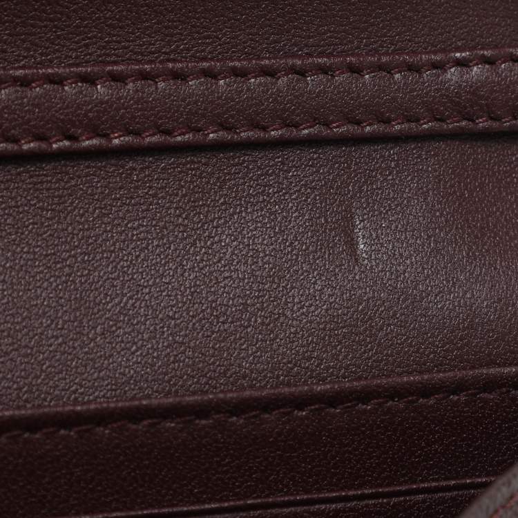 Pre Owned Dior Diorama Burgundy Leather Wallet On Chain