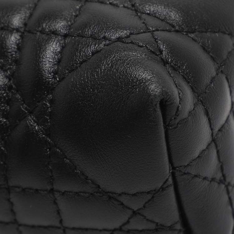 Pre Owned Dior Jolie Mini Black Cannage Quilted Leather Satchel