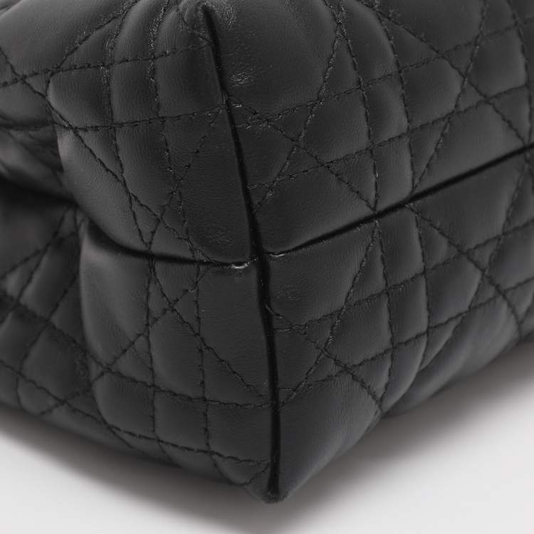 Pre Owned Dior Jolie Mini Black Cannage Quilted Leather Satchel