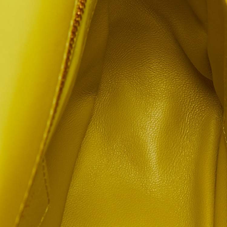 مملوكة مسبقًا Dior Caro Small Lime Yellow Cannage Leather Shoulder Bag