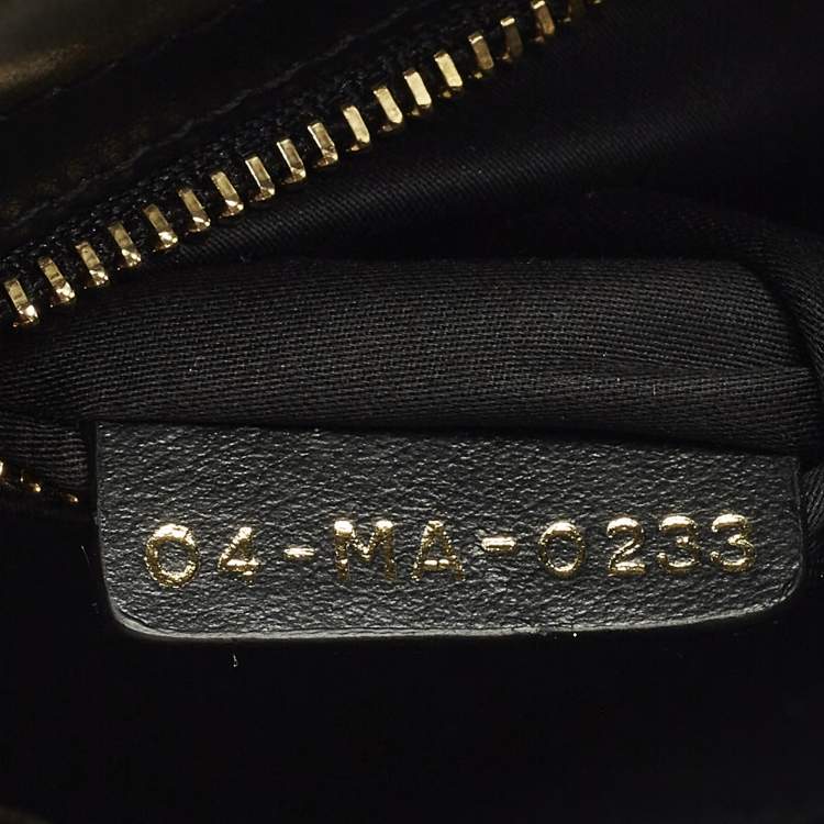 Pre Owned Dior Embroidered Beads Lady Dior Mini Leather and Suede Tote