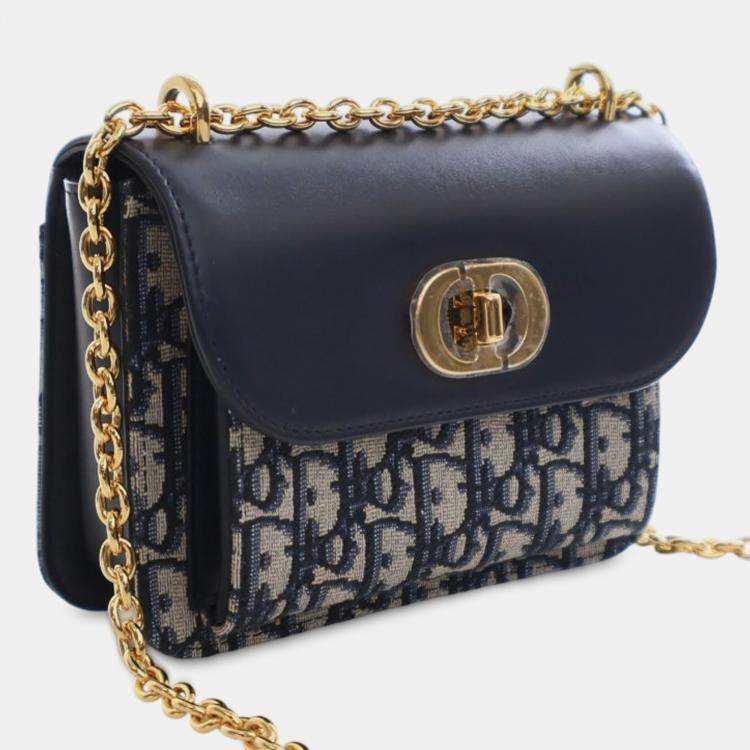 مملوكة مسبقًا Dior Blue Mini Oblique Canvas Miss Maddy Flap