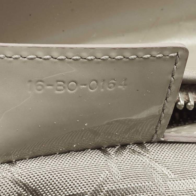 Pre Owned Dior Lady Dior Medium Grey Cannage Patent Leather Tote