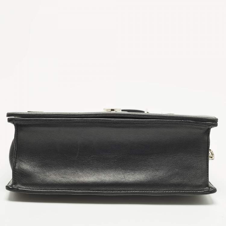 Pre Owned Dior Patchwork Diorama Medium Black Leather Shoulder Bag