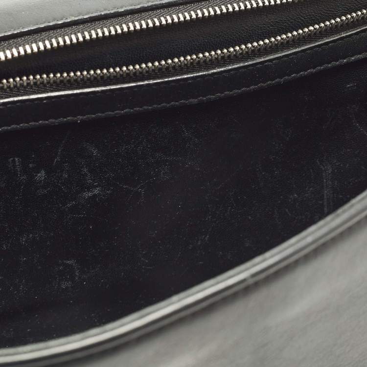 Pre Owned Dior Patchwork Diorama Medium Black Leather Shoulder Bag