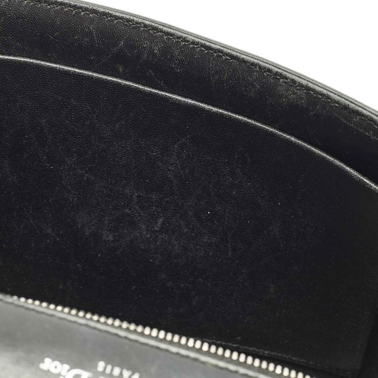 Pre Owned Dior Patchwork Diorama Medium Black Leather Shoulder Bag