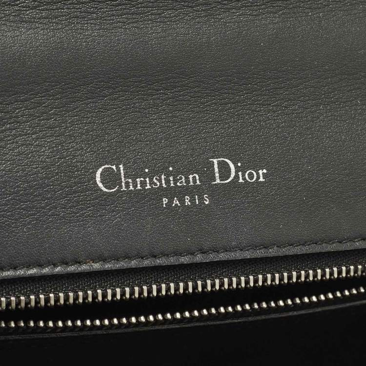 Pre Owned Dior Patchwork Diorama Medium Black Leather Shoulder Bag