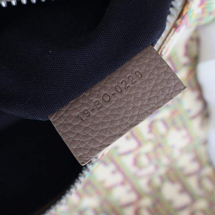 Pre Owned Dior Brown Multicolor Oblique Canvas Saddle Crossbody