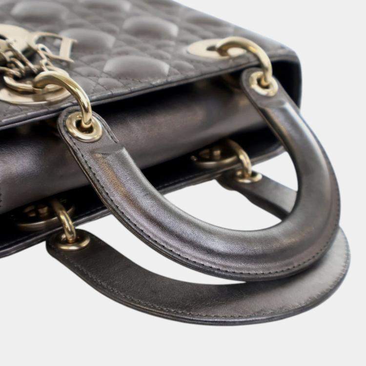 Pre Owned Dior Small Metallic Lambskin Cannage My ABCDior Lady Dior