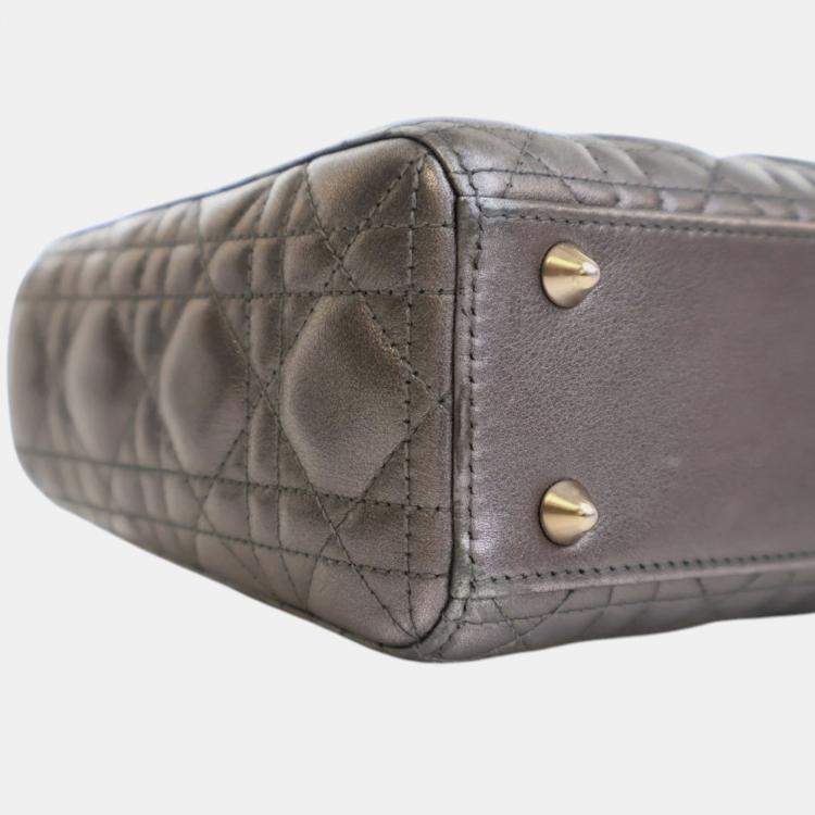 Pre Owned Dior Small Metallic Lambskin Cannage My ABCDior Lady Dior