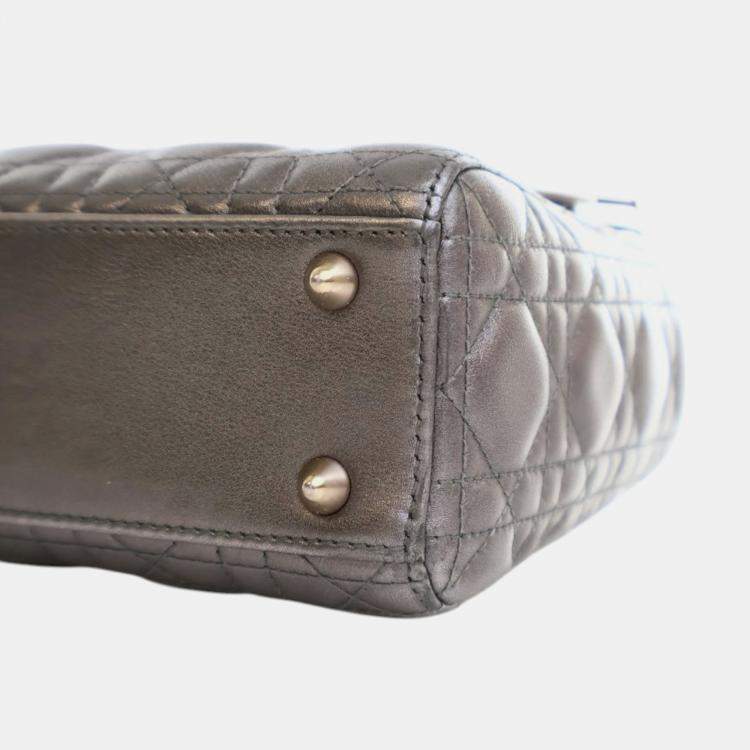 Pre Owned Dior Small Metallic Lambskin Cannage My ABCDior Lady Dior