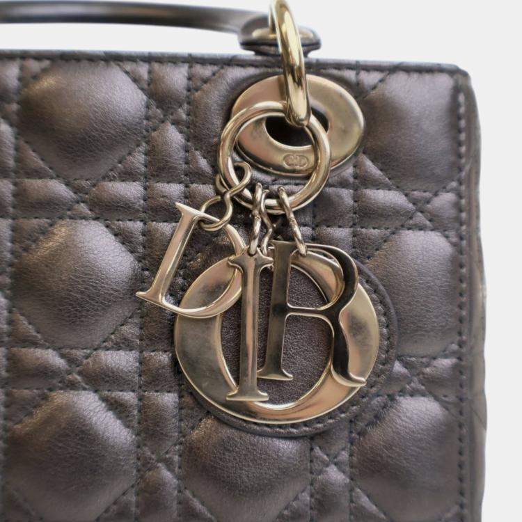 Pre Owned Dior Small Metallic Lambskin Cannage My ABCDior Lady Dior