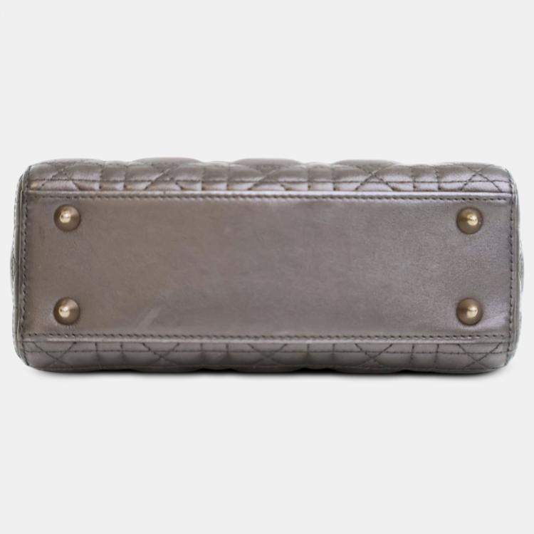 Pre Owned Dior Small Metallic Lambskin Cannage My ABCDior Lady Dior