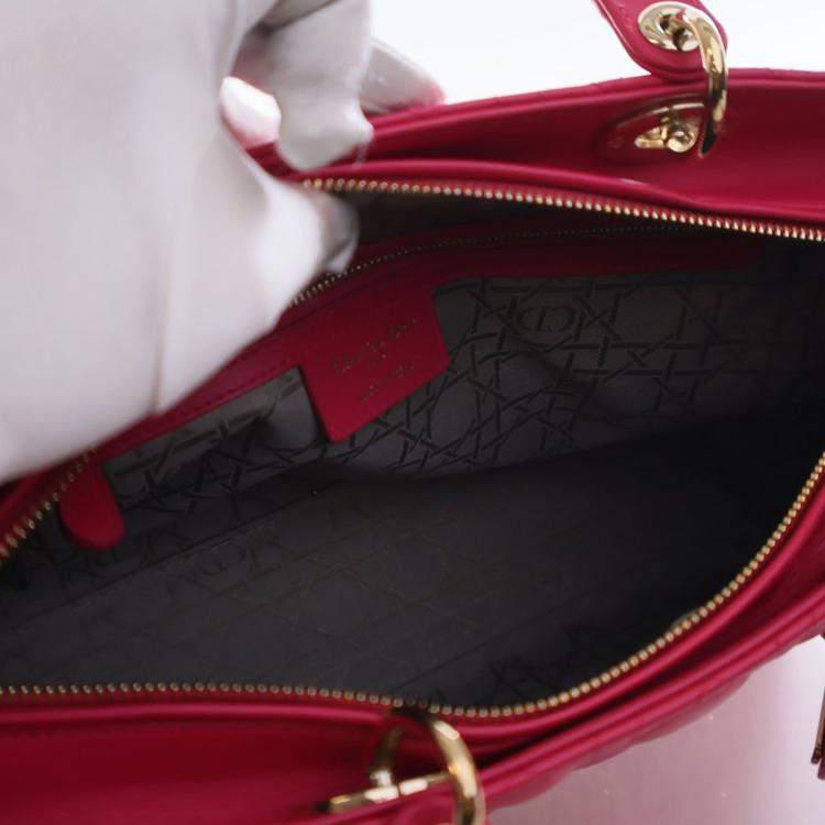 Pre Owned Christian Dior Large Lambskin Lady Dior