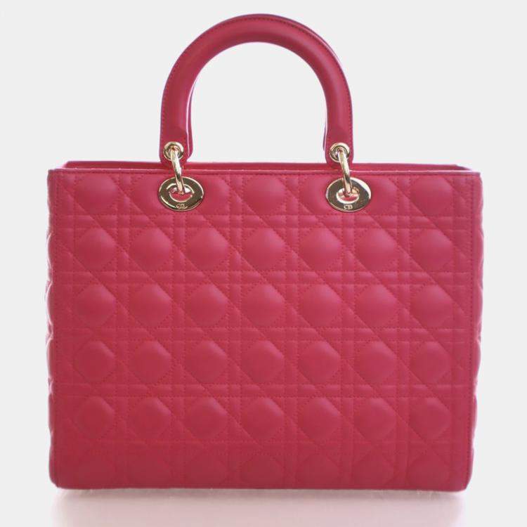 Pre Owned Christian Dior Large Lambskin Lady Dior