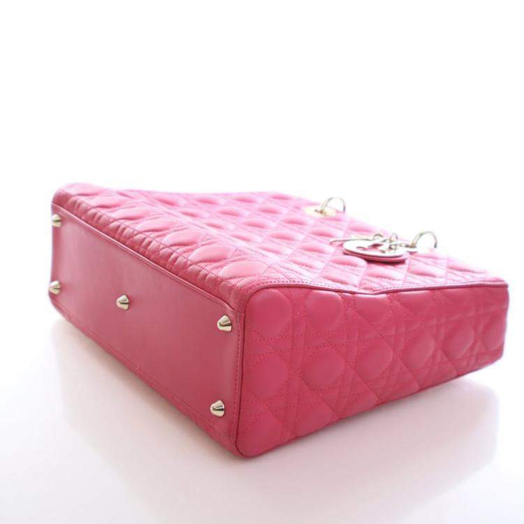 Pre Owned Christian Dior Large Lambskin Lady Dior
