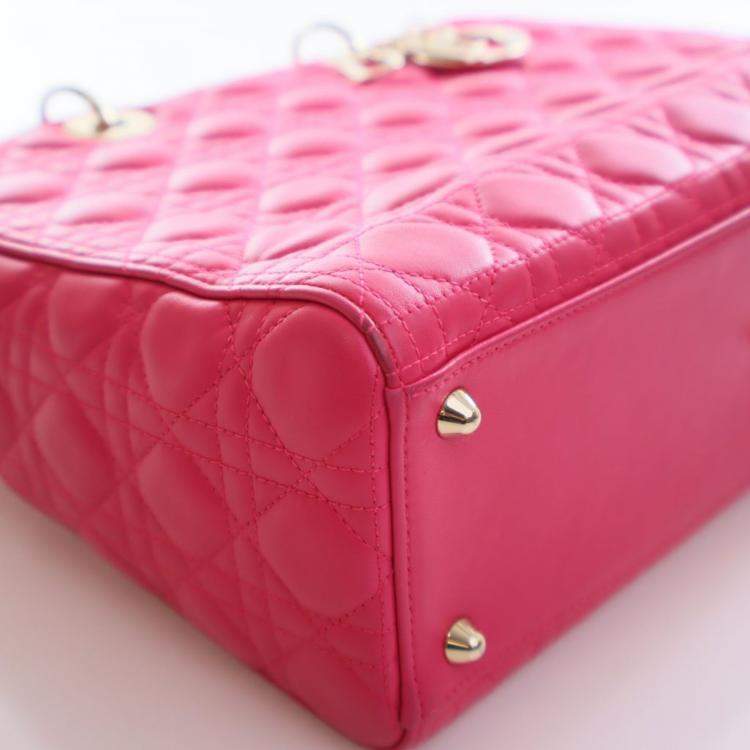 Pre Owned Christian Dior Large Lambskin Lady Dior