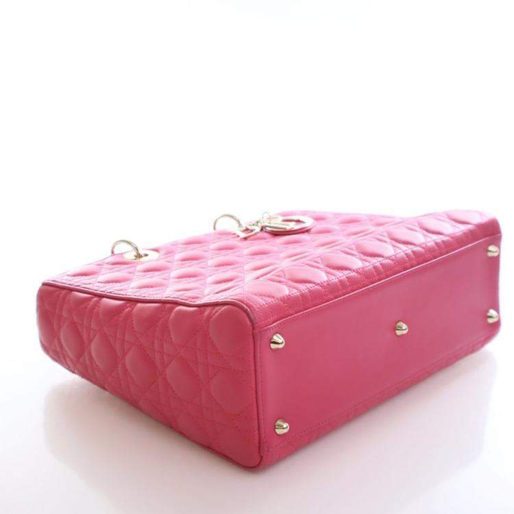 Pre Owned Christian Dior Large Lambskin Lady Dior