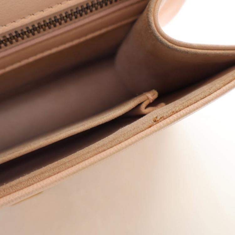 Pre Owned Dior Small Smooth Beige Calfskin Studded Diorama Flap Bag